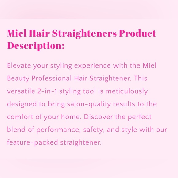 Miel Beauty Professional Hair Straightener - Picture 5 of 5